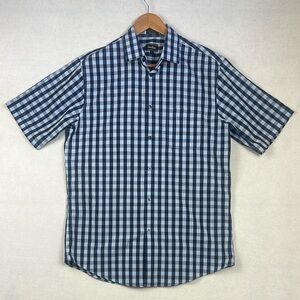 Neiman Marcus Plaid Button Up Shirt Men’s Size MEDIUM Wrinkle Free Cotton Casual